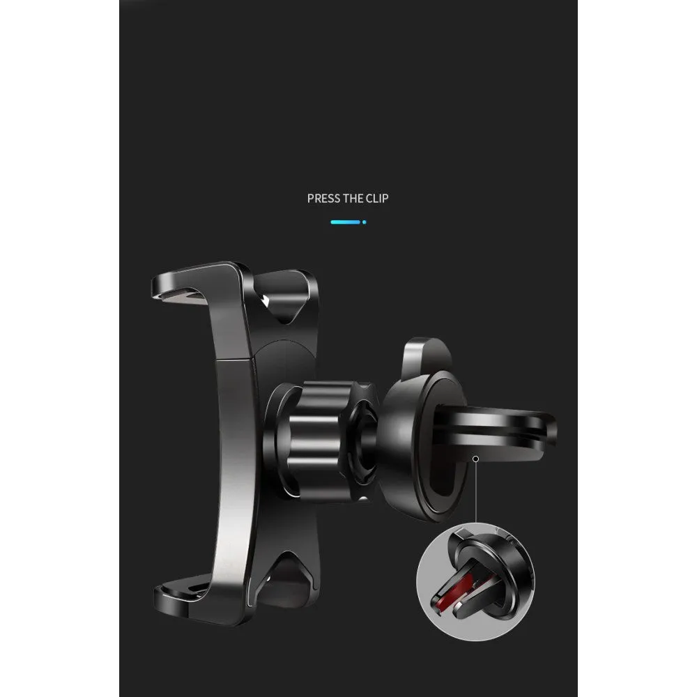 3 in 1 Car GPS Smartphone Holder: Dashboard / Visor Clamp   AC Grid Clip for Asus ZenFone Go Global ZB552KL (2016) - Black