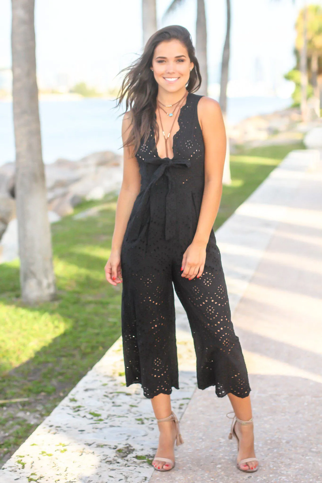 Black Crochet Jumpsuit