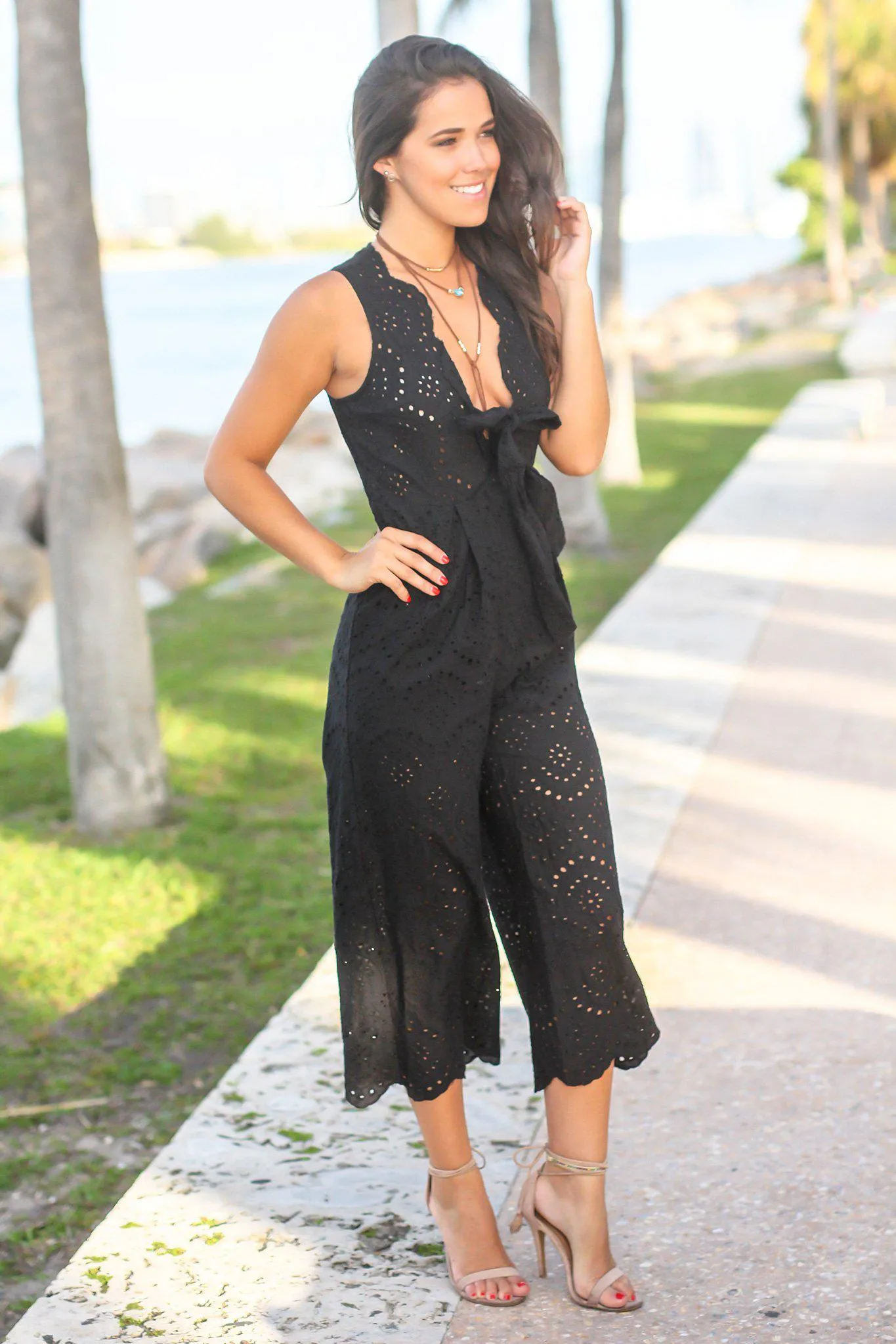 Black Crochet Jumpsuit