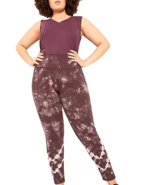 Brenna Active Legging | Burgundy / White
