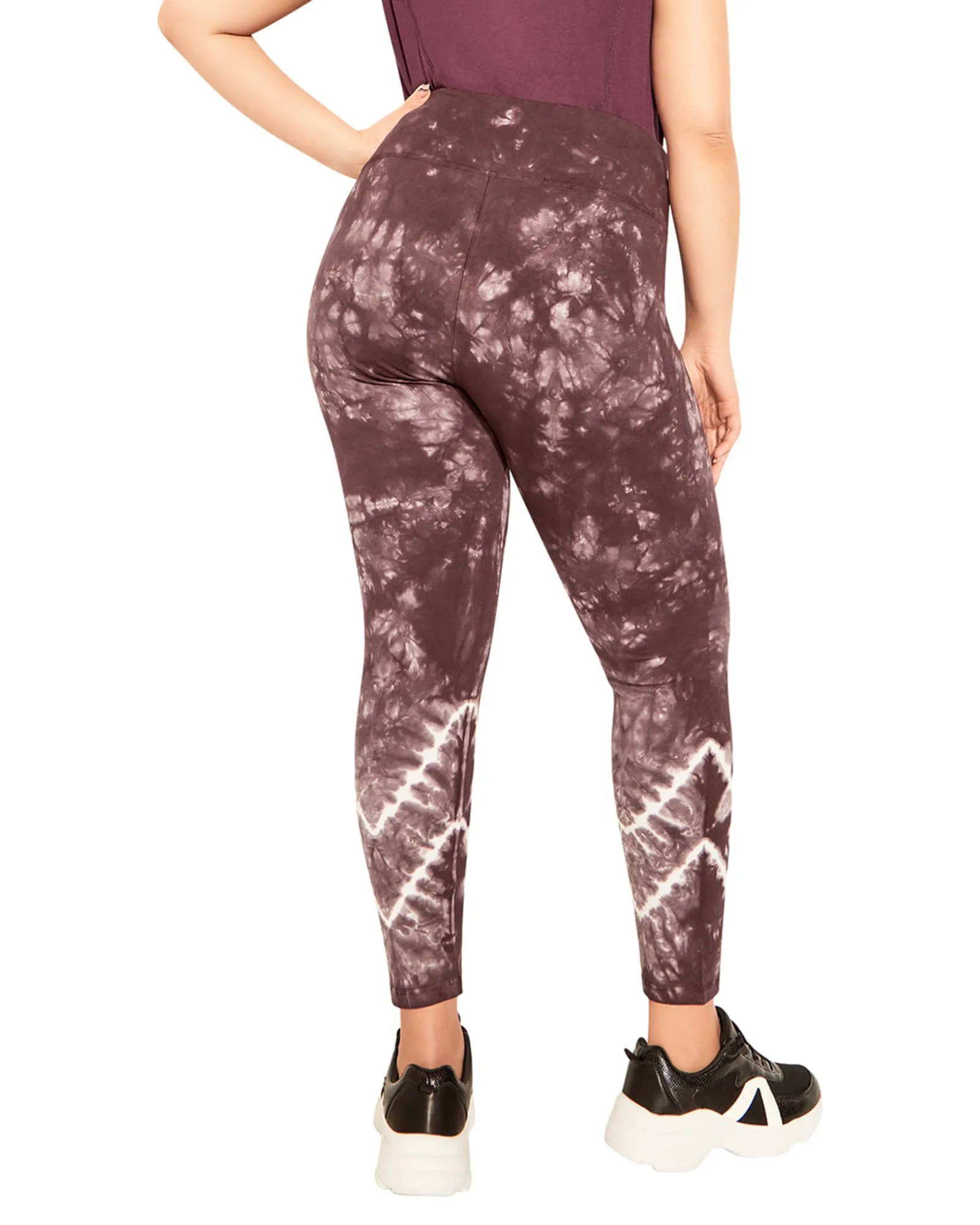 Brenna Active Legging | Burgundy / White