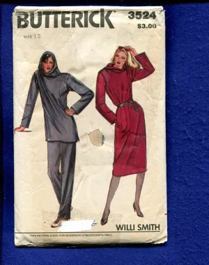 Butterick 3524 Misses Dress, Tunic, and Pants Vintage 1980's