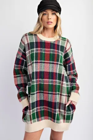 Check Tunic Knit Dress