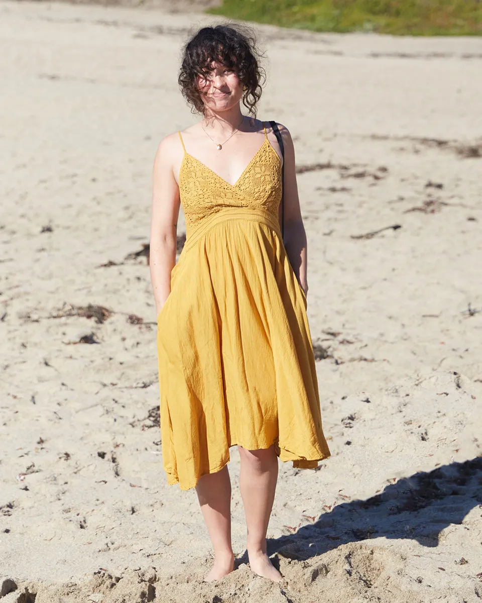 Crochet Babydoll Midi Dress
