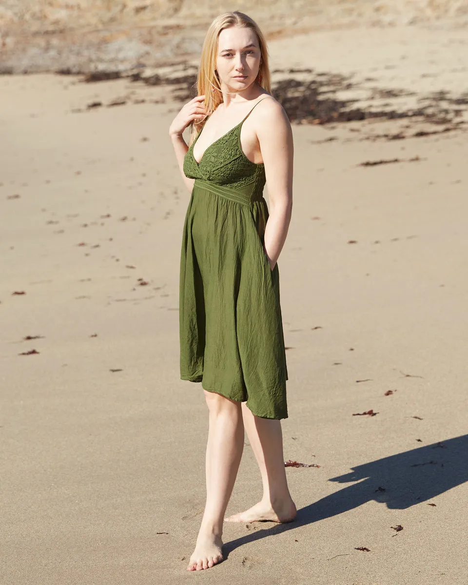 Crochet Babydoll Midi Dress