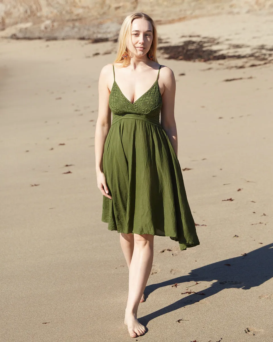 Crochet Babydoll Midi Dress