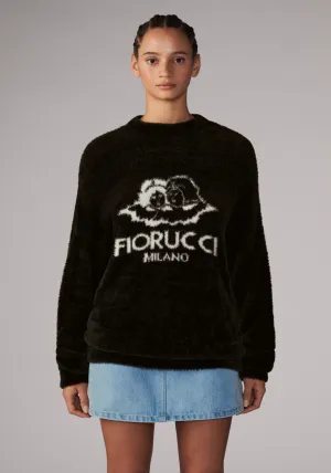 FLUFFY MILANO ANGELS KNIT JUMPER IN BLACK