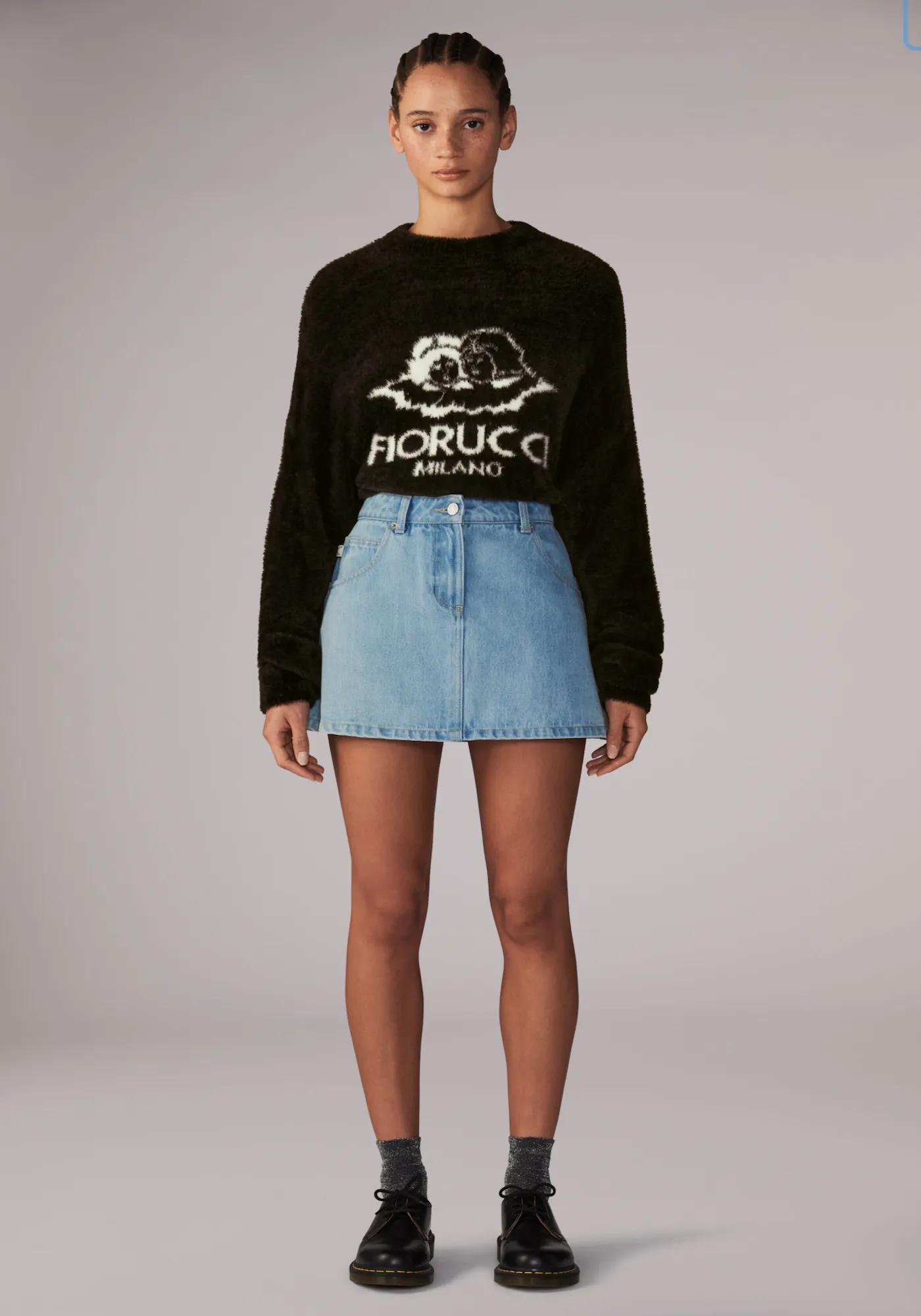 FLUFFY MILANO ANGELS KNIT JUMPER IN BLACK