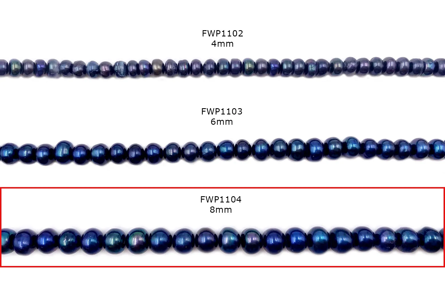 FWP1104 Fresh Water Pearl Beads 8mm