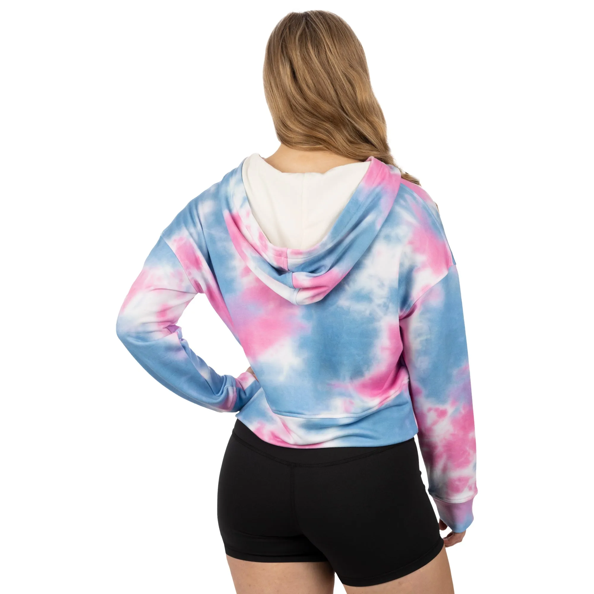 FXR 232253-9441-04 Womens Balance Cropped Pullover Hoodie Pink-Blue Dye - X-Small