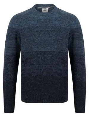 Gorse Graduated Colour Block Knitted Jumper in Blue Twist - Tokyo Laundry