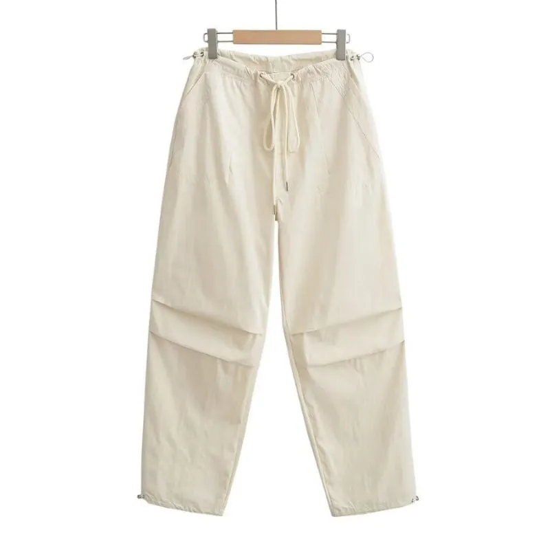 High Waist Wide Pants Adjustable Cargo Pants