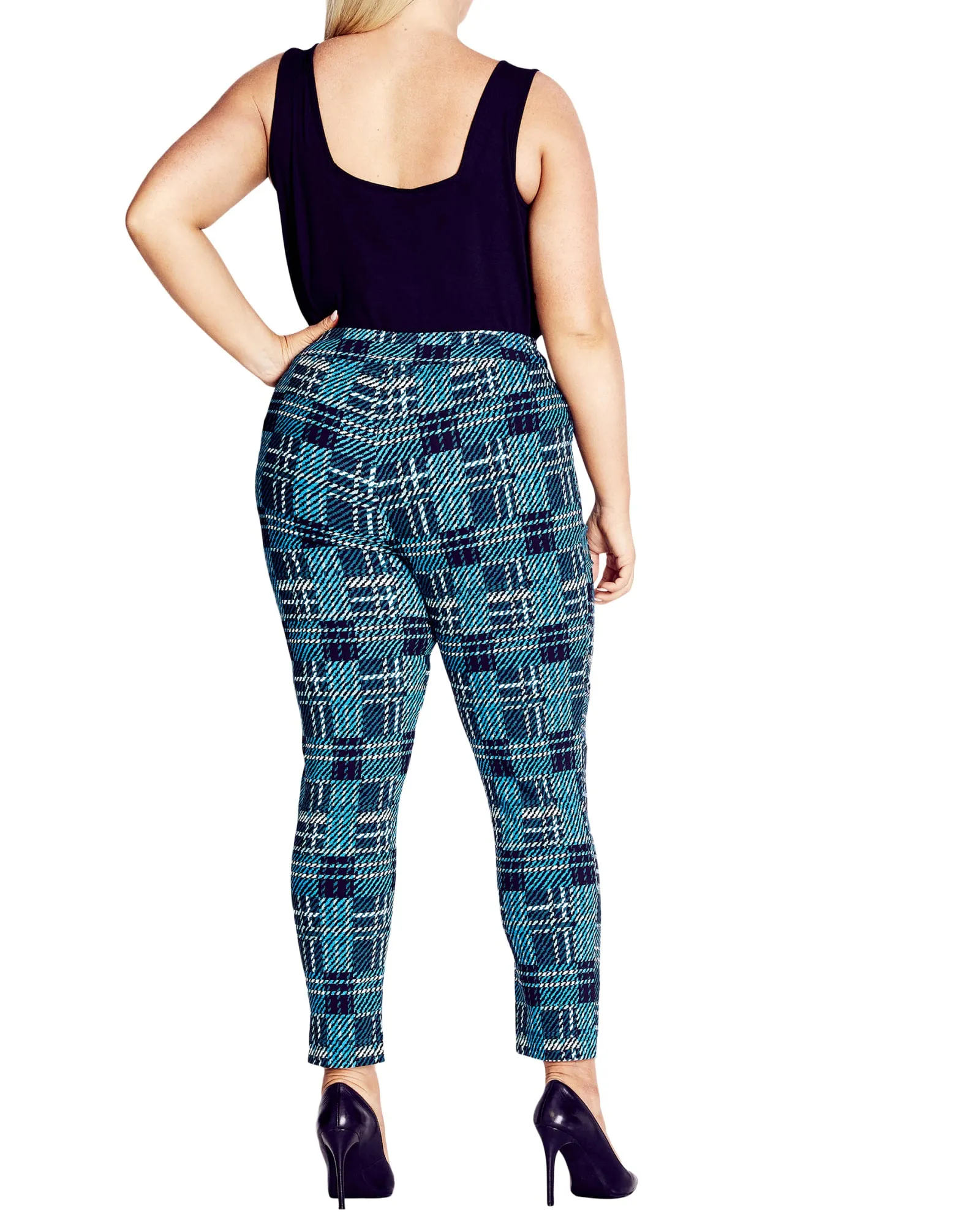 Jemma Check Pant | Teal