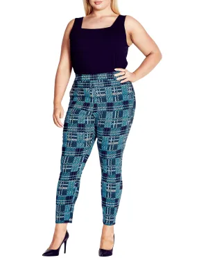 Jemma Check Pant | Teal