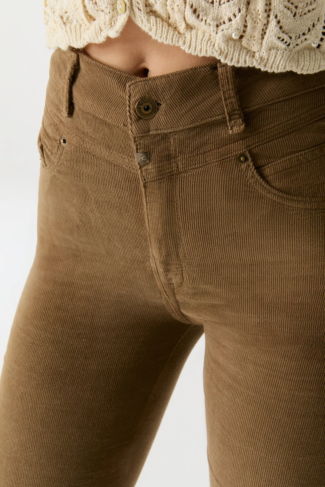 Matilda Cord High Waist Pants Beige