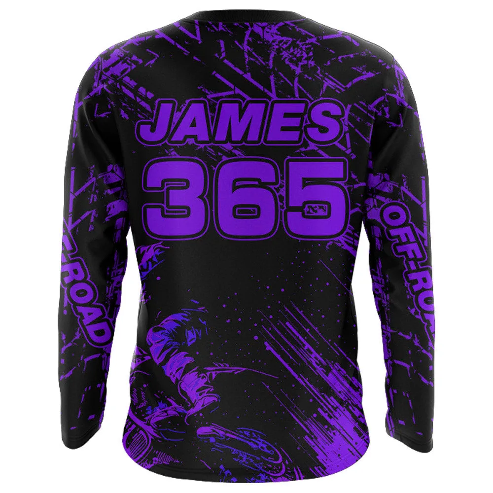 Motocross Racing Jersey Purple Upf30  Men Women Dirt Bike 3D Long Sleeve Shirt Motorcycle Jersey XM200