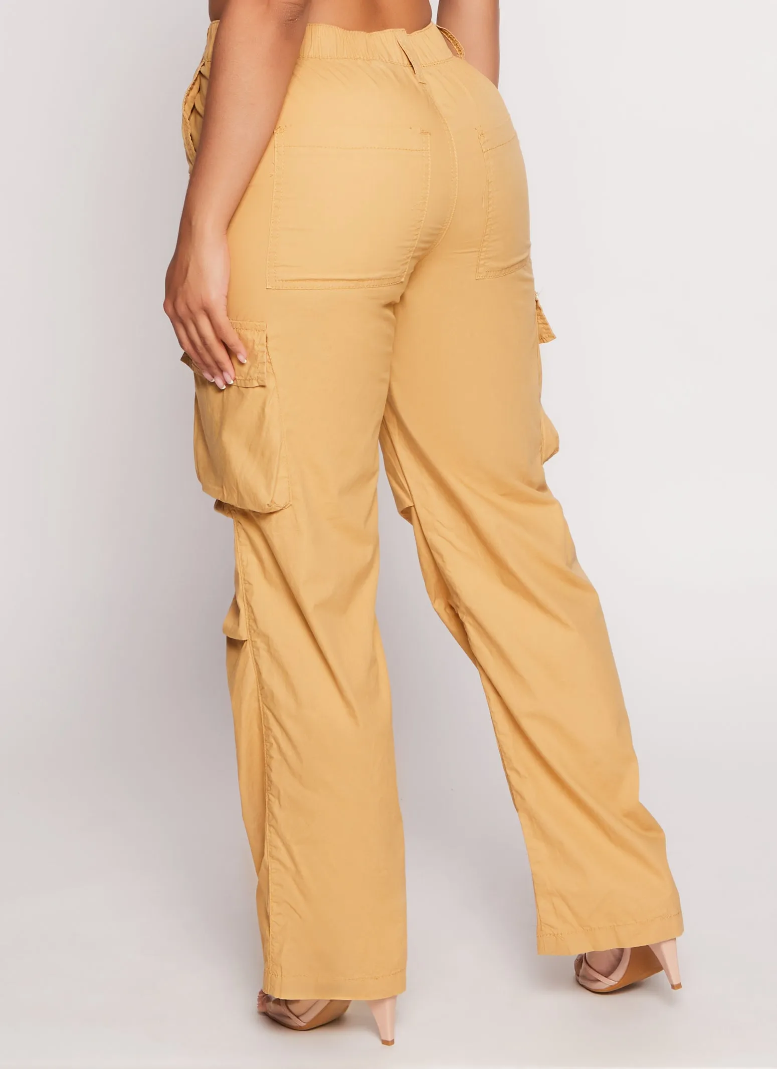 Poplin High Waist Cargo Pants
