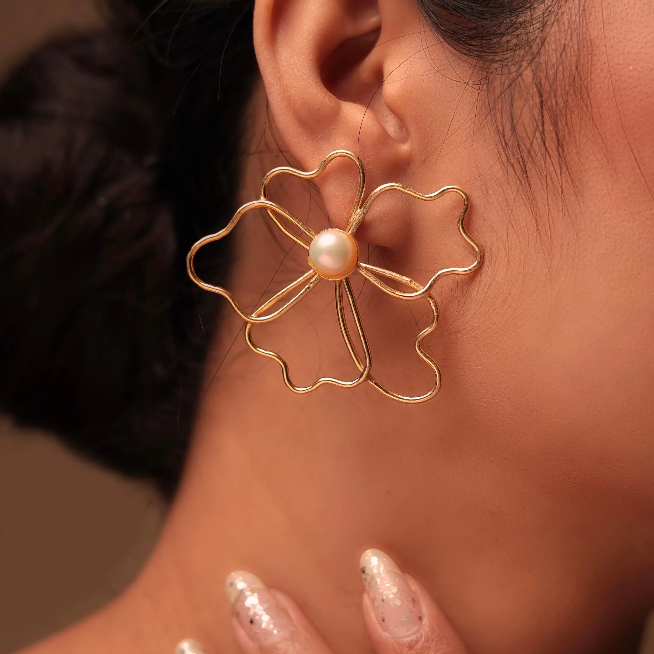 Sculpted Wire Petal Earrings
