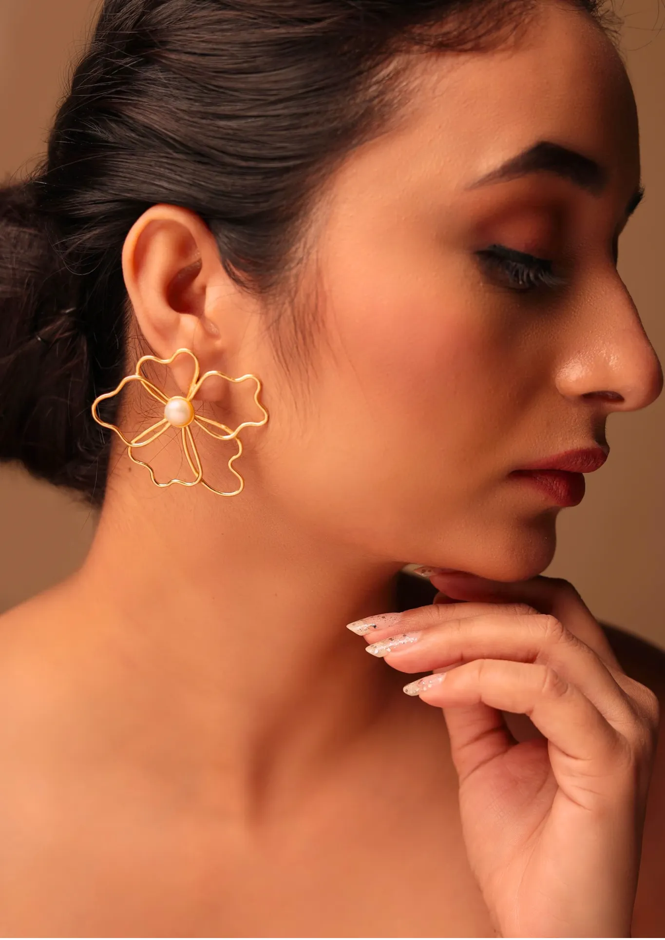 Sculpted Wire Petal Earrings