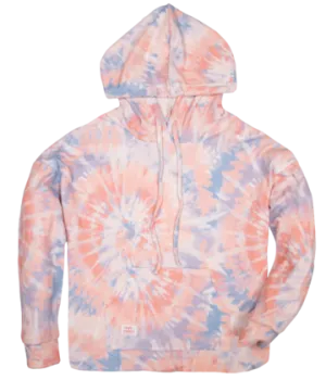 Simply Southern Peach Swirl Tie Dye Hoodie Pullover