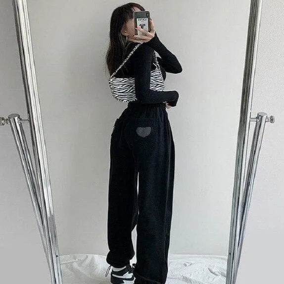 Sweatpants With Heart-Shaped Cut-Out On Pocket